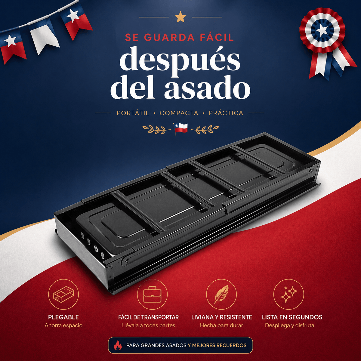 Parrillera a Carbón Portátil Promo 2x1