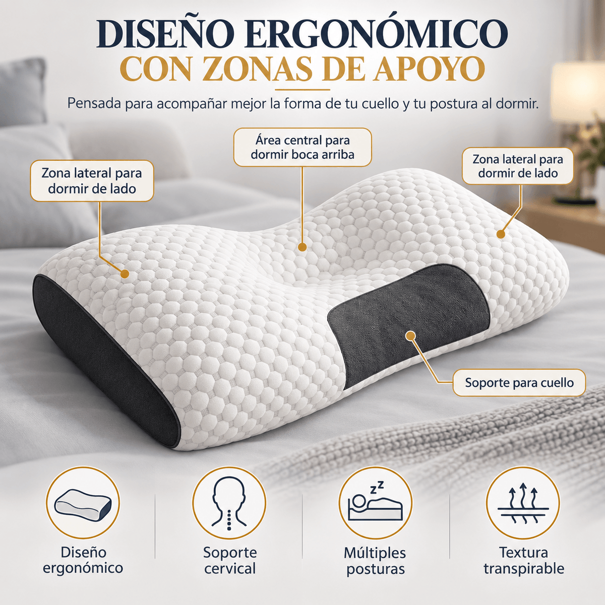 Almohada Cervical Ergonómica ¡Elige tu PROMO!