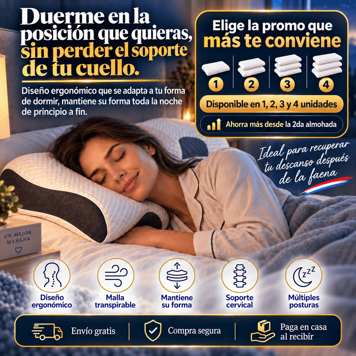 Almohada Cervical Ergonómica ¡Elige tu PROMO!