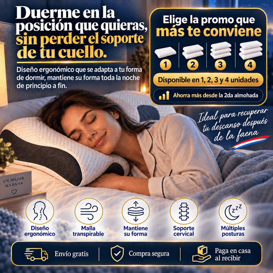 Almohada Cervical Ergonómica ¡Elige tu PROMO!