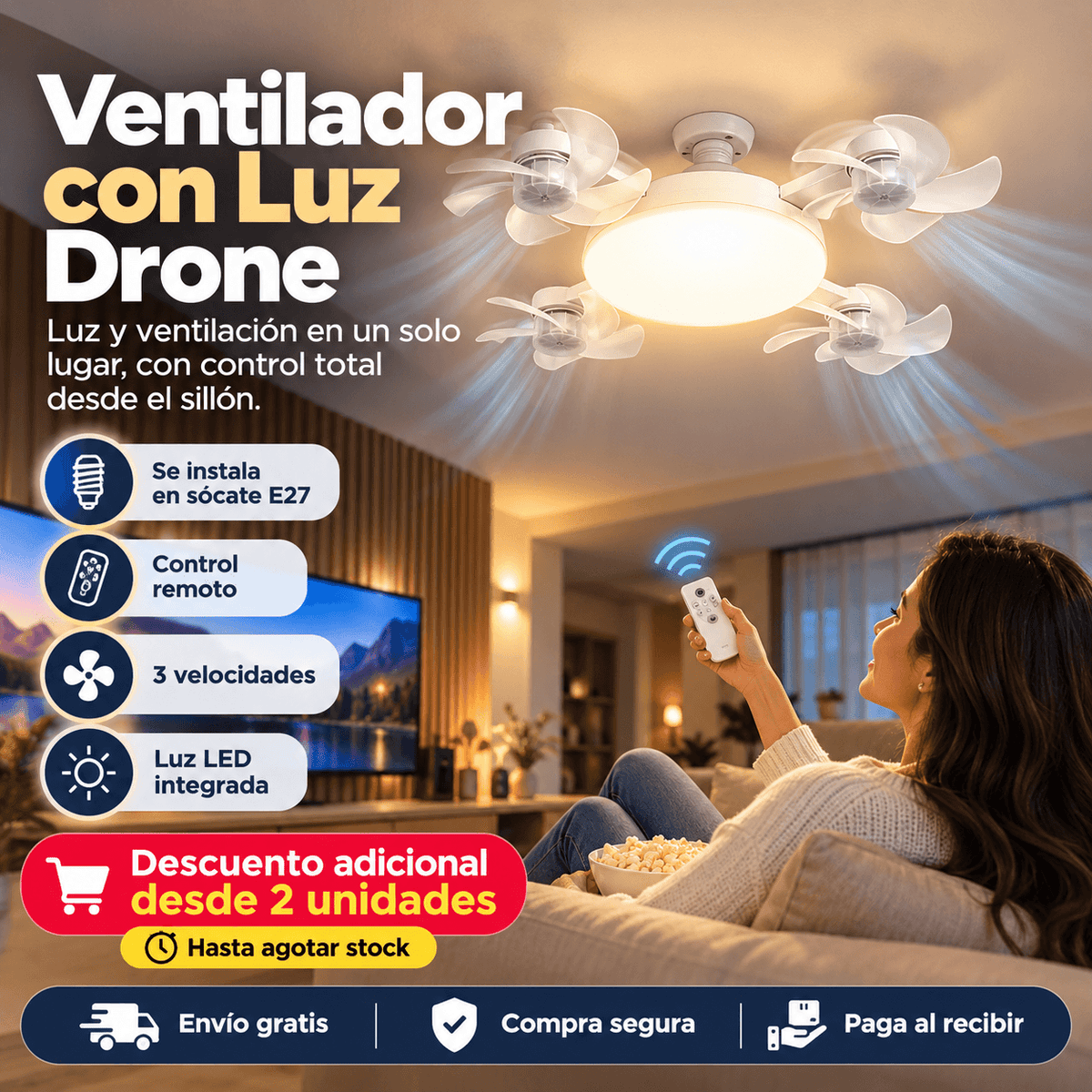 Ventilador con Luz Drone