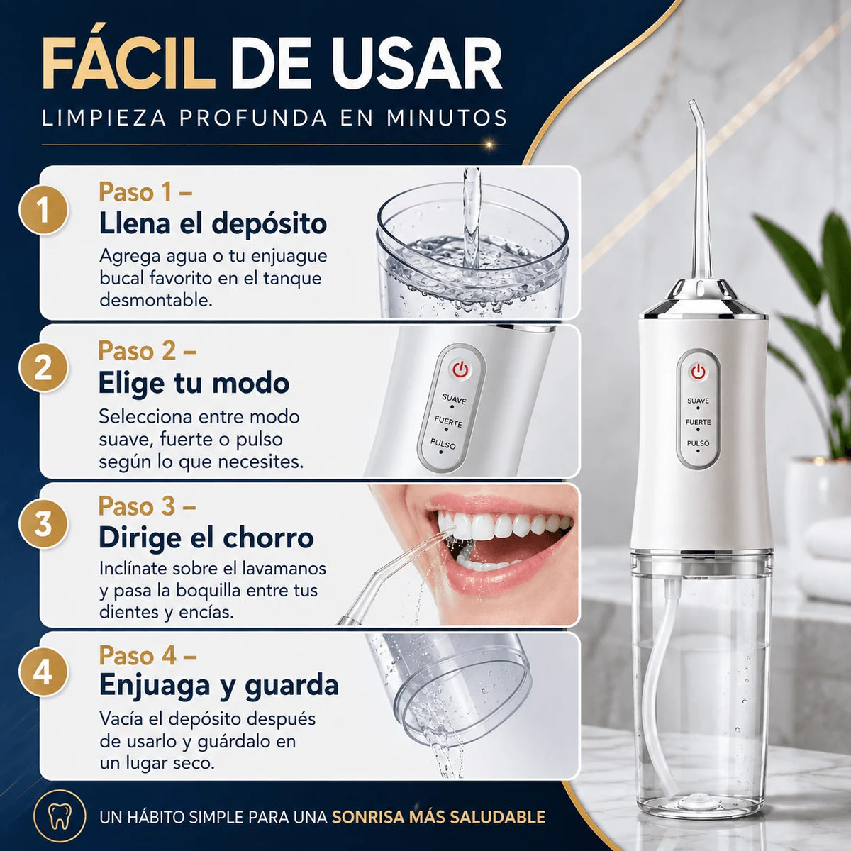 Irrigador Bucal Inalámbrico Promo 2X1
