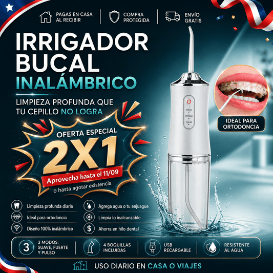 Irrigador Bucal Inalámbrico Promo 2X1